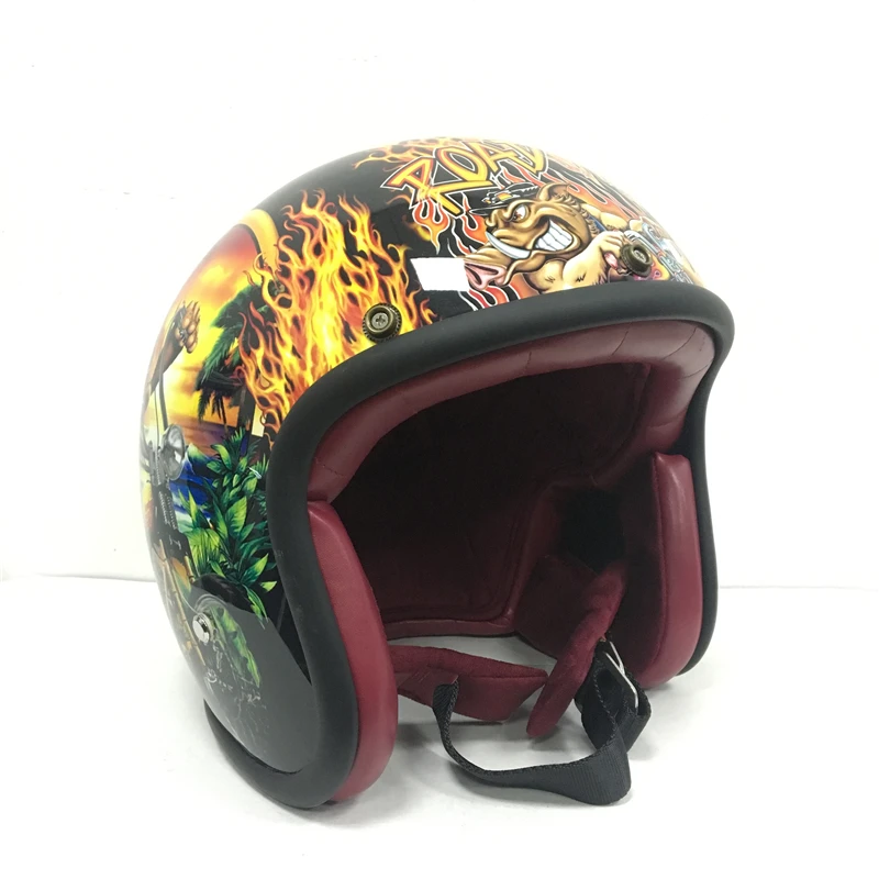 Мотоциклетный шлем с открытым лицом винтажный в стиле ретро|open face motorcycle helmet|motorcycle