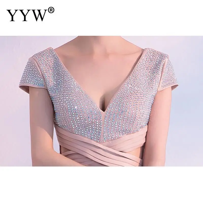 Robe De Soiree сексуальное платье с глубоким v-образным вырезом, расшитое блестками, женское элегантное вечернее платье с открытой спиной, вечерние платья с разрезом сбоку, Длинные вечерние платья знаменитостей
