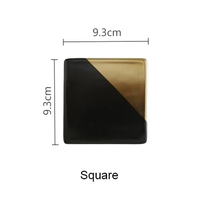 square Креативные керамические подставки в скандинавском стиле, домашние подставки, круглая изоляционная подставка, коврик для чаши, позолоченные противонагревающиеся коврики, позирующие подставки - Цвет: square