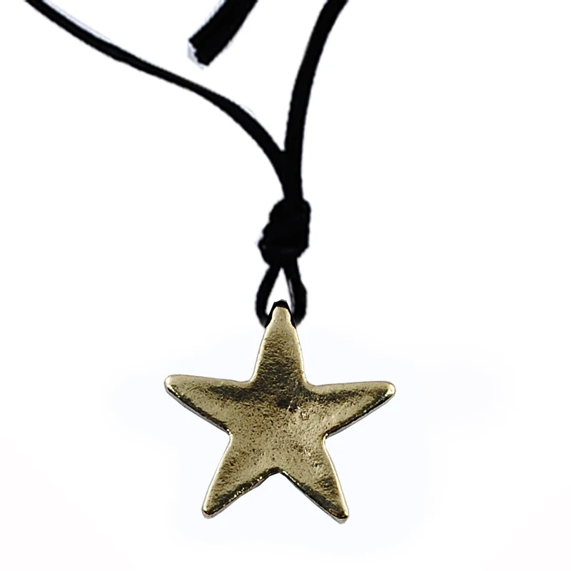 Винтажное ожерелье с кулоном в виде пятиконечной звезды старинное Золотое