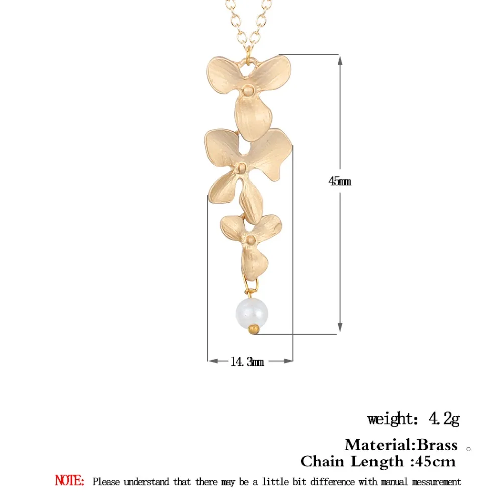 Женское Ожерелье с цветами орхидеи и жемчугом Kinitial украшение в виде лотоса для