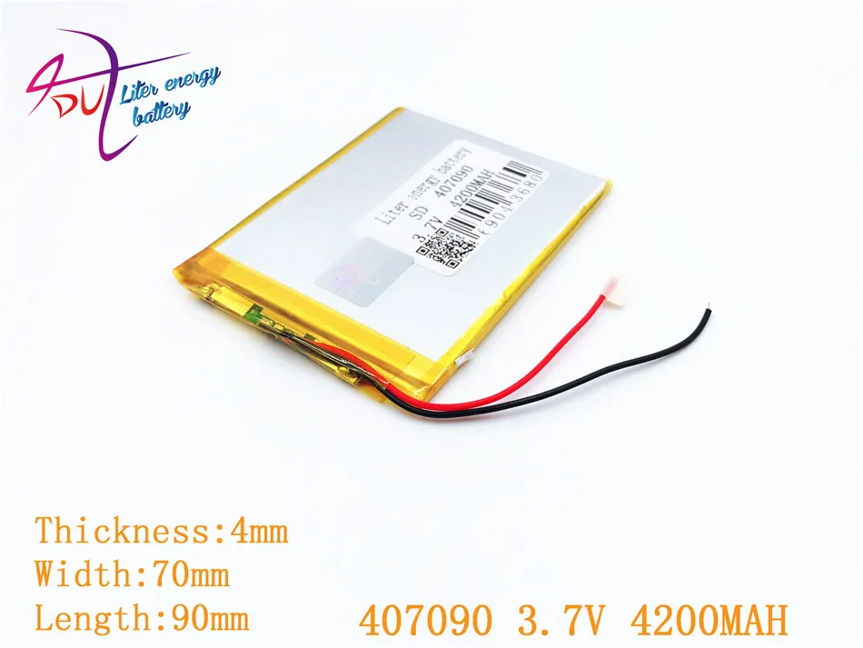 10 шт. 3 7 в 4200 мАч 407090 полимерный литий-полимерный аккумулятор для GPS DVD PAD