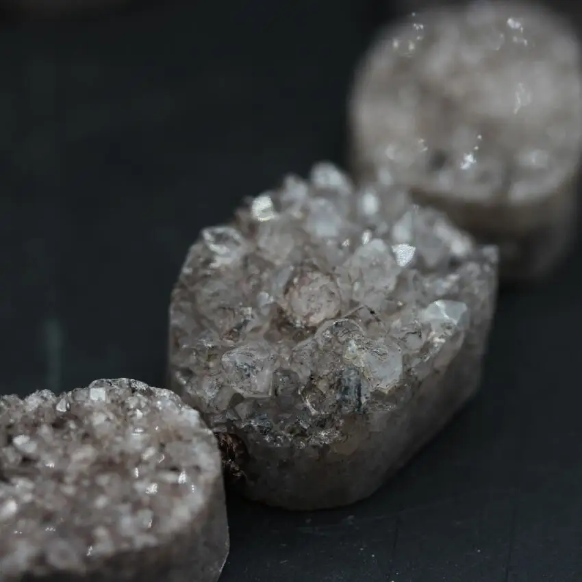 Дымчатые гранулы из натурального кварца Geode Drusy коричневые агат кристаллический