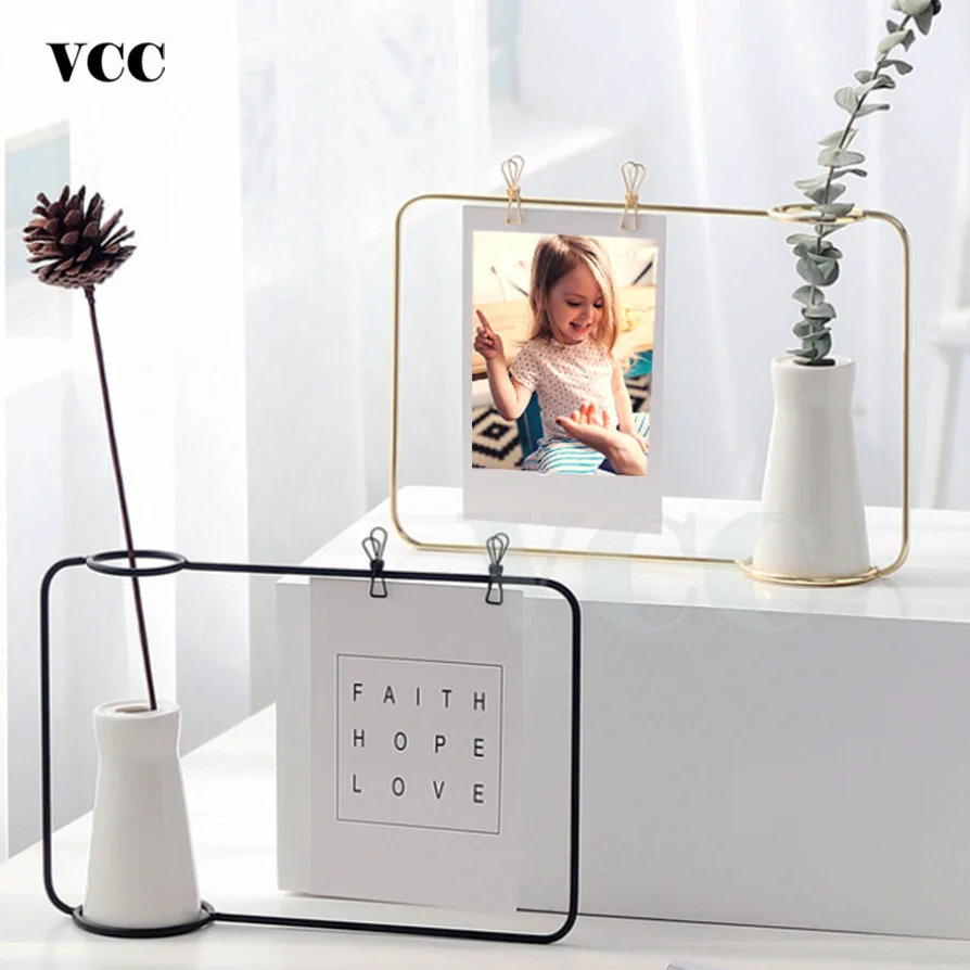 Скандинавская фоторамка кронштейн из кованого железа креативная ваза для цветов