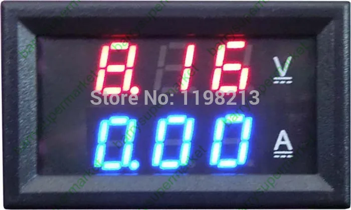 

Voltage Voltmeter Ammeter DC Volt Amp Dual Display Panel Meter Red Blue Digital LED with Current Ampere Shunt DC100V 100A