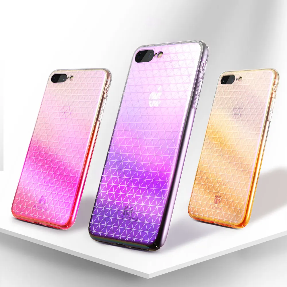 Чехол FLOVEME с градиентным покрытием для iPhone 7 8 Plus модный жесткий пластиковый чехол