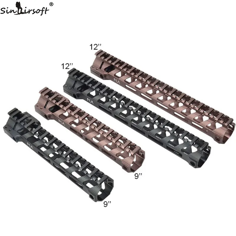 Плавающая рельсовая система 12 ''M Lok отверстие ультра легкий Handguard Страйкбол M4 AEG с бочкой гайка аксессуары для охоты