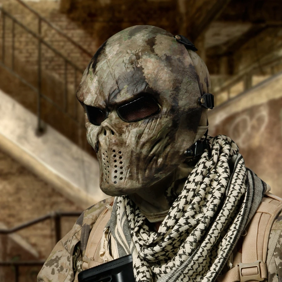 Тактические маски черепа CS полная маска для лица металлическая сетка защита глаз
