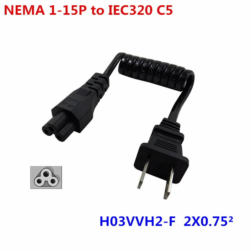 Выдвижной кабель питания с двумя штыревыми разъемами на IEC 320 C5 10 30 см|Сетевые