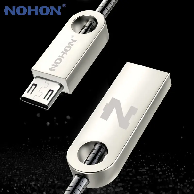 Оригинальный кабель Micro USB NOHON металлический телефонный для быстрой зарядки и