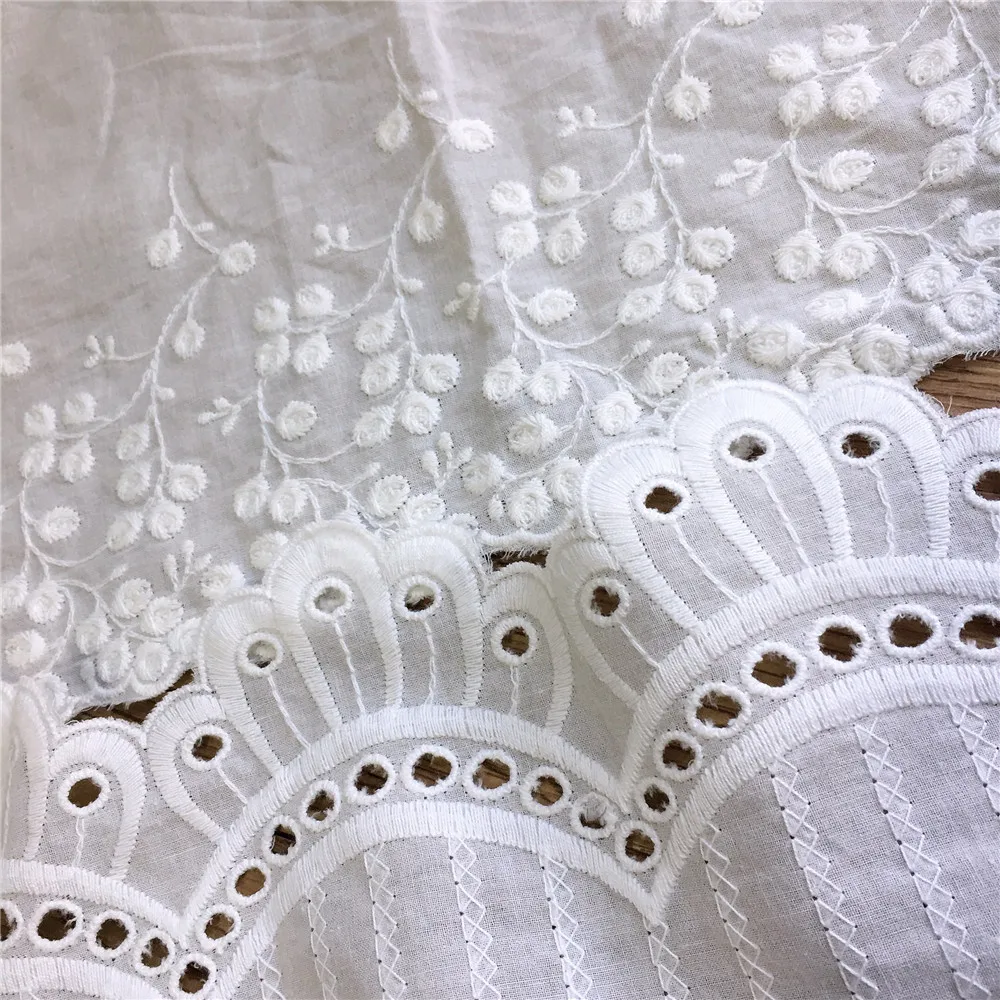 3 Yards Ivory White 100% Cotton Embroidery Lace Trim Scalloped DIY Handmade Clothes Accessories | Дом и сад