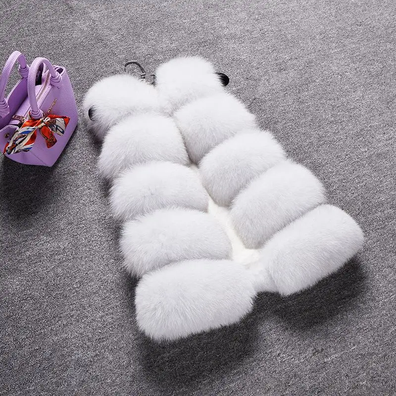 Шуба из искусственного меха зимняя женская жилетка плотная теплая без рукавов