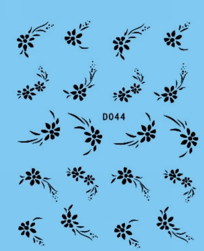 Наклейки для ногтей 11 упаковок/партия Переводные картинки черные и белые цветы