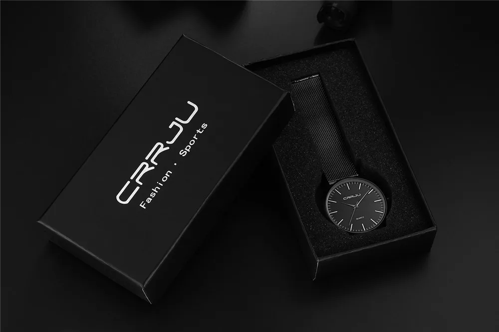 CRRJU топовые часы, мужские роскошные Брендовые повседневные спортивные часы из нержавеющей стали, японские кварцевые наручные часы унисекс для мужчин, военные часы (art.: 7a1edce61) - 7a1edce61