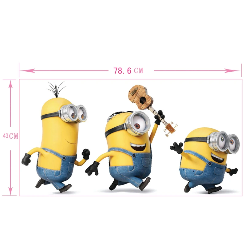 Популярные современные 3D наклейки на стену маленькие желтые люди Наклейки 60*45 см