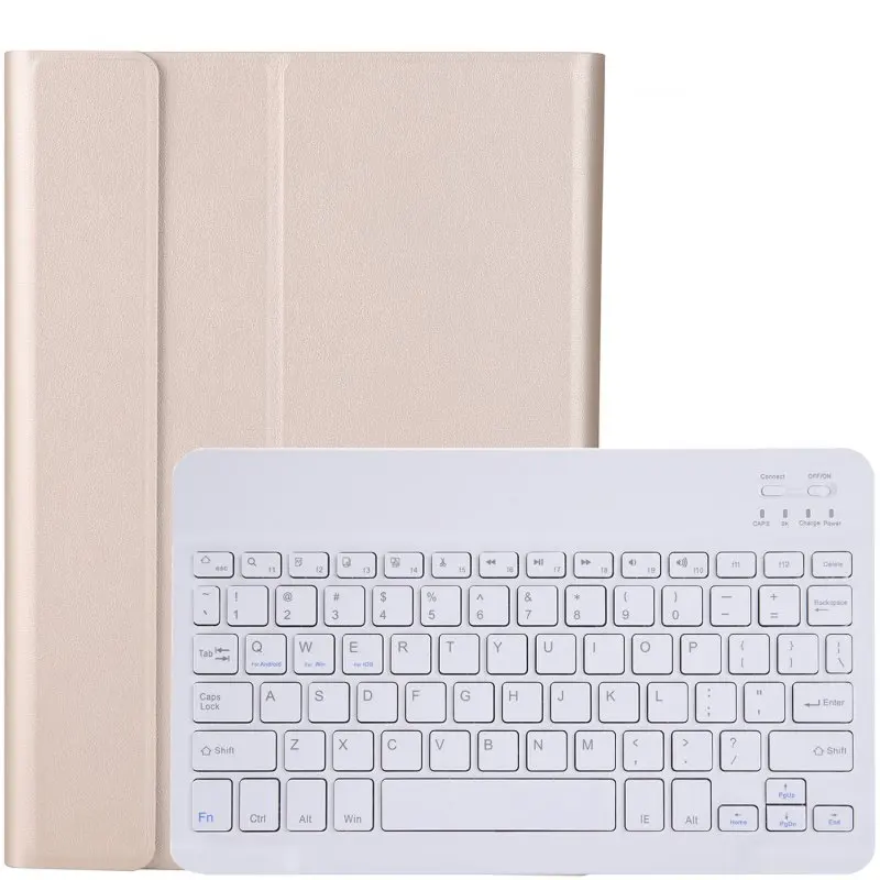 Gold with White Чехол для huawei MediaPad T5 10, съемный чехол с Bluetooth клавиатурой, Магнитный кожаный чехол, 10,1 дюймов, AGS2-W09, AGS2-L09, AGS2-L03, Funda - Цвет: Gold with White