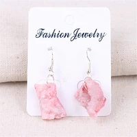 handmade irregular natural stone fragments earrings earrings pink crystal agates earrings ethnic style jewelry earring