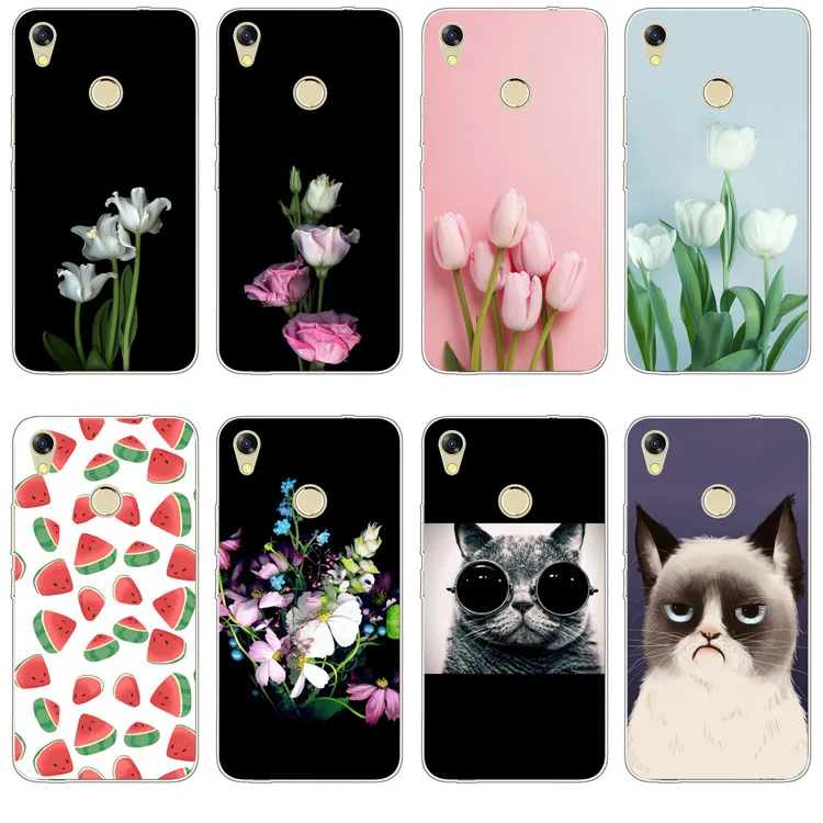 Infinix Hot 5 X559 Case Silicon Blue plum Painting Soft TPU Back Cover for Hot5 X559C Phone protect cases shell |