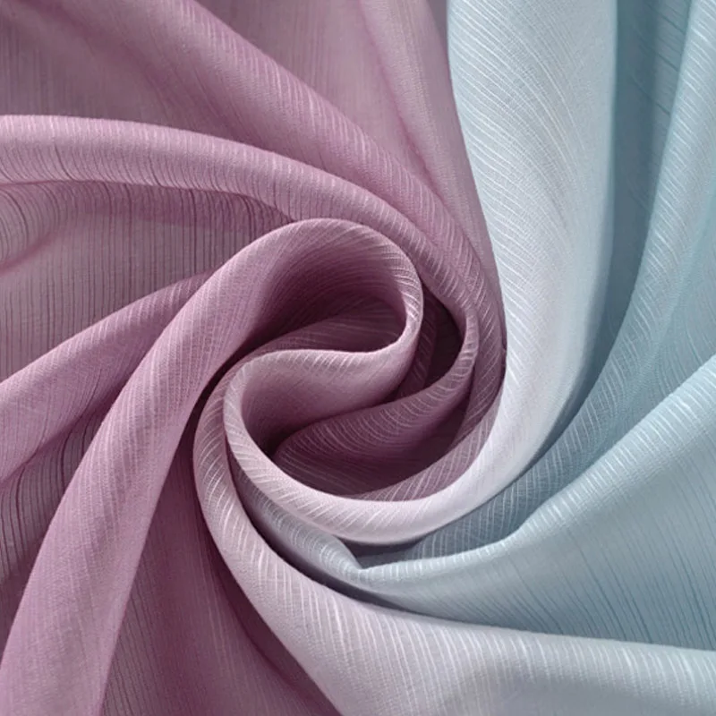Tulle2 Шторы из хлопка и льна с градиентом для гостиной, романтические, Эгейские, морские, Висячие, ткань для драпировки, светильник, тюль, занавески для окон - Цвет: Tulle2