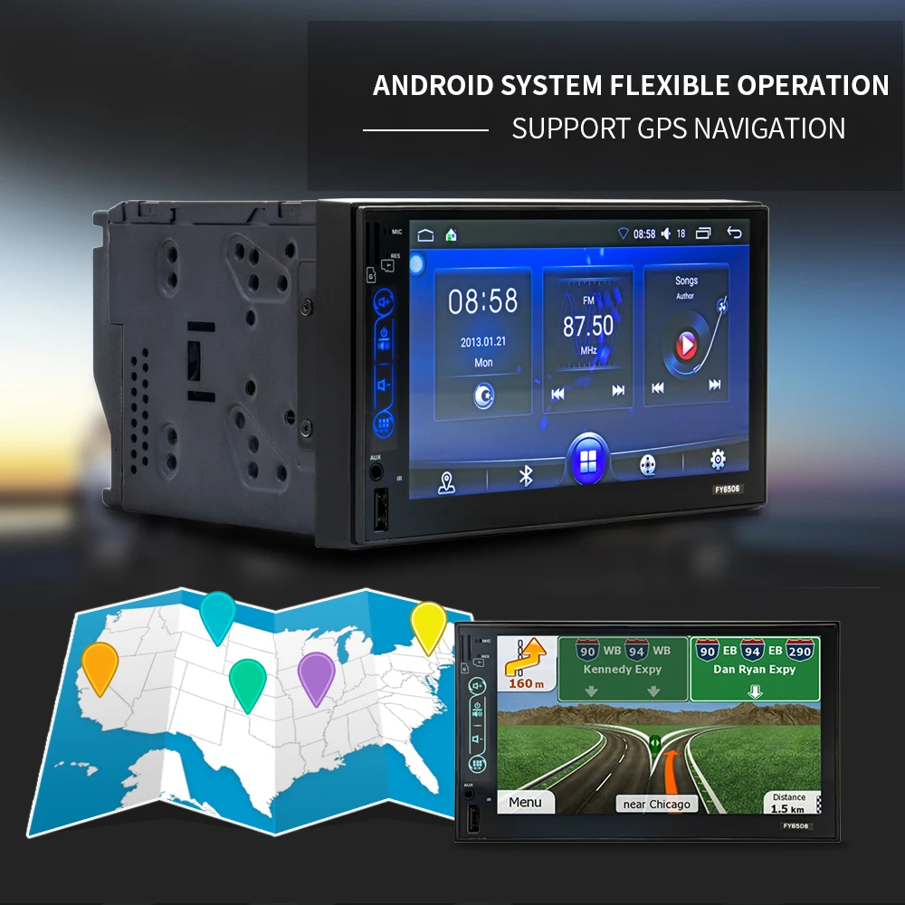 Hevxm FY6506 Android 7 дюймов Автомобильный gps навигация MP5 плеер радио Автомобильный мультимедийный плеер BT FM Mirrorlink стерео аудио