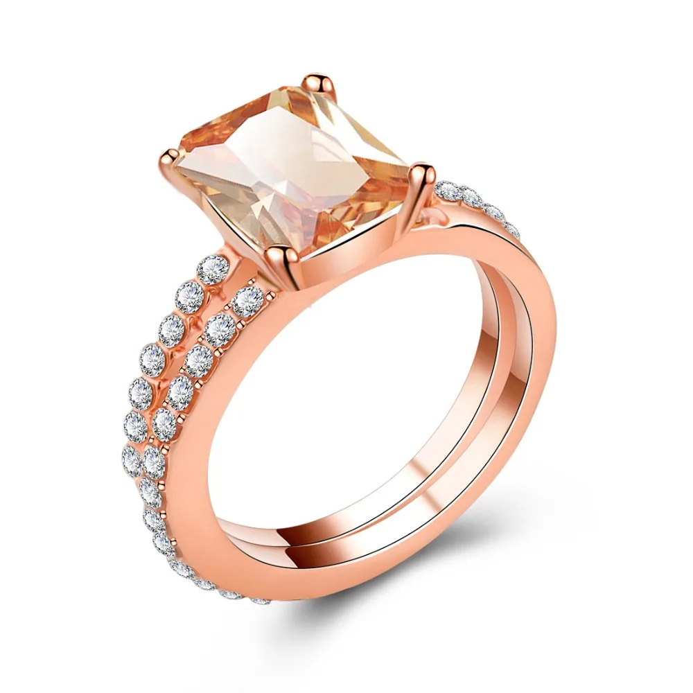 Высокое качество Золотое лаконичное классическое CZ Хрустальное свадебное