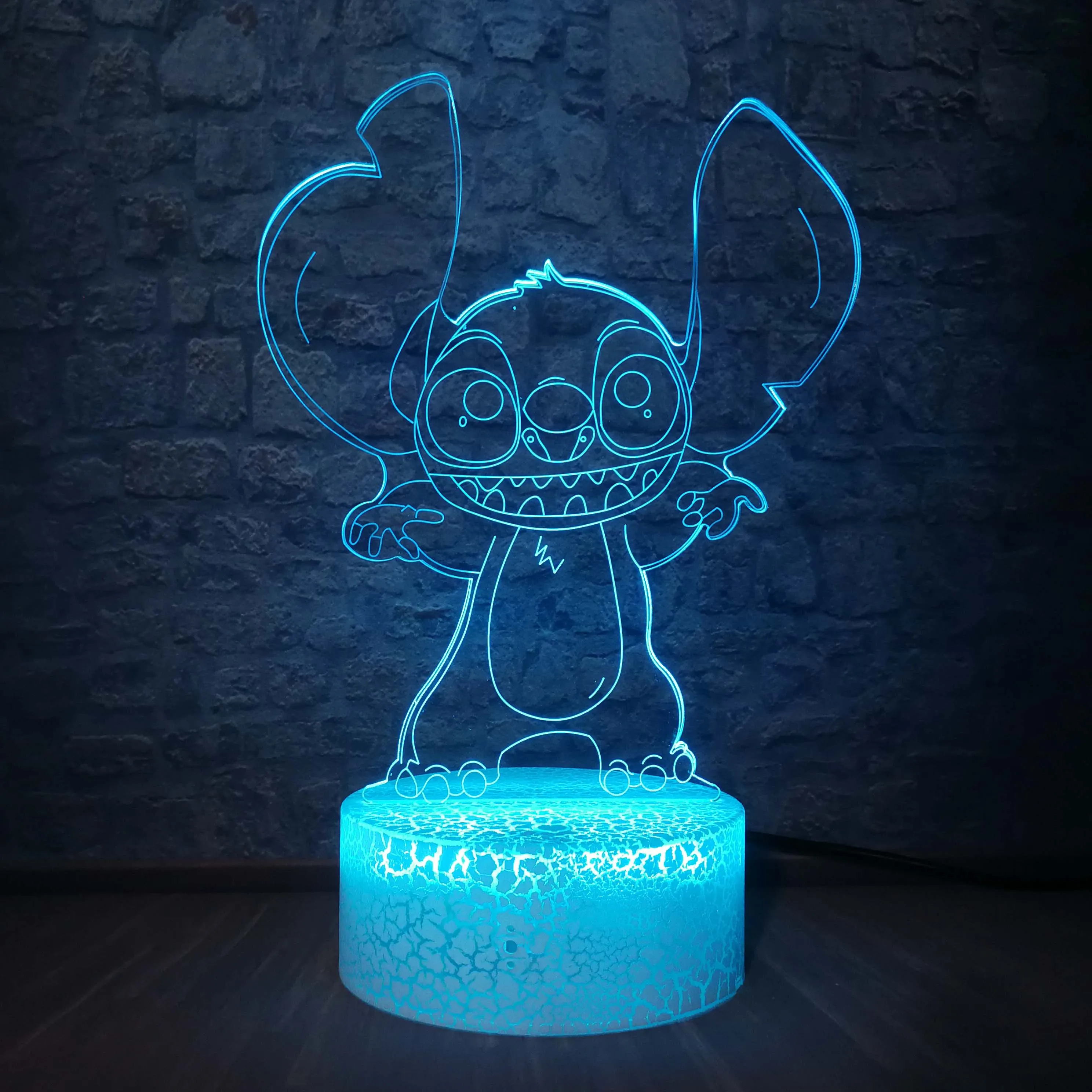Прямая поставка милый стежок 3D светодиодный светильник многоцветный RGB ing