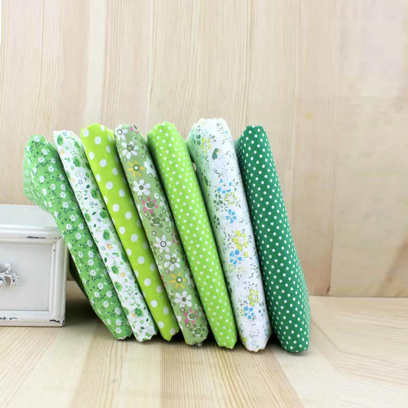 7 шт. 100% хлопковая ткань для лоскутного шитья зеленого цвета рукоделия войлока