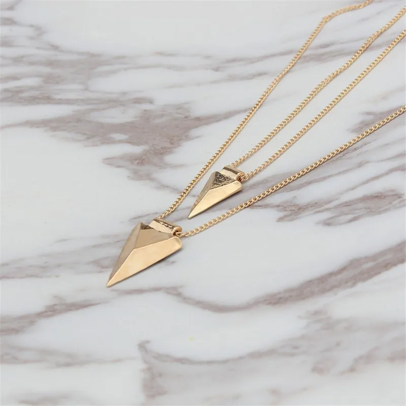 N163 многослойные ожерелья для женщин треугольная Подвеска Ожерелье