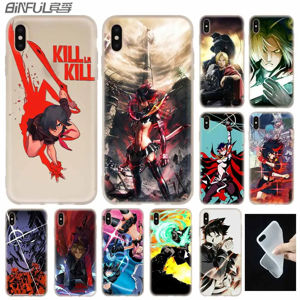 Полностью металлический чехол с алхимиком Kill La JoJo силиконовый мягкий для iPhone 12 11