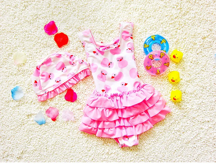 Бикини детский купальник для маленьких девочек купальный костюм с желтым