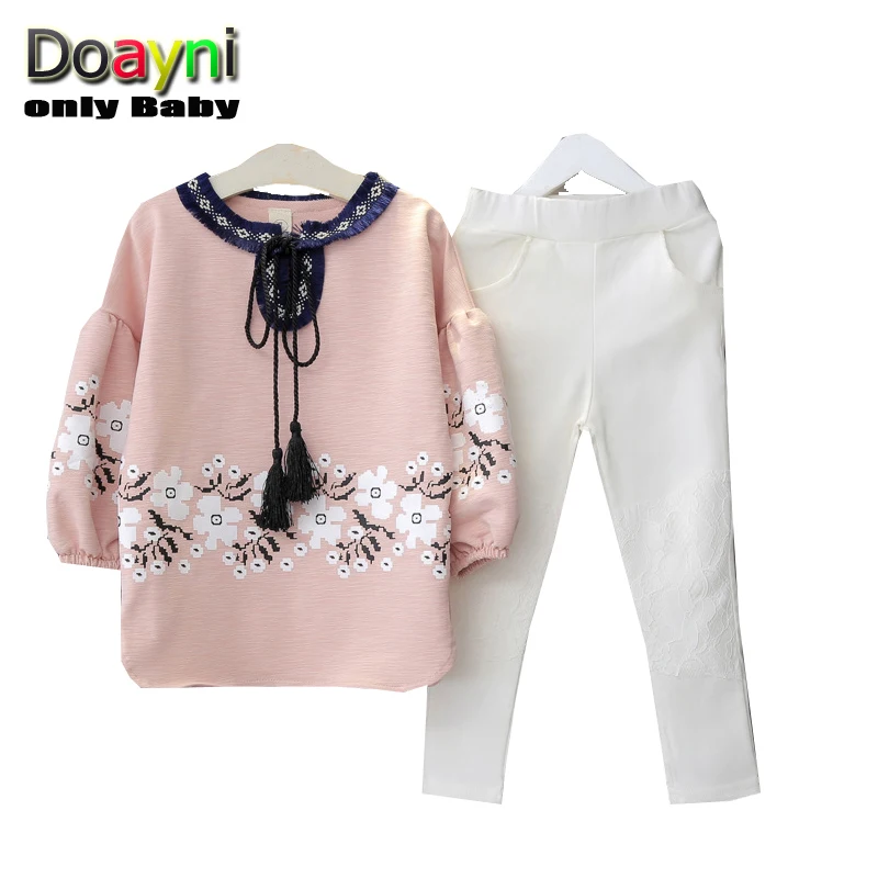 Комплекты одежды для маленьких девочек Doayni 2 шт. детский модный свитер с принтом и