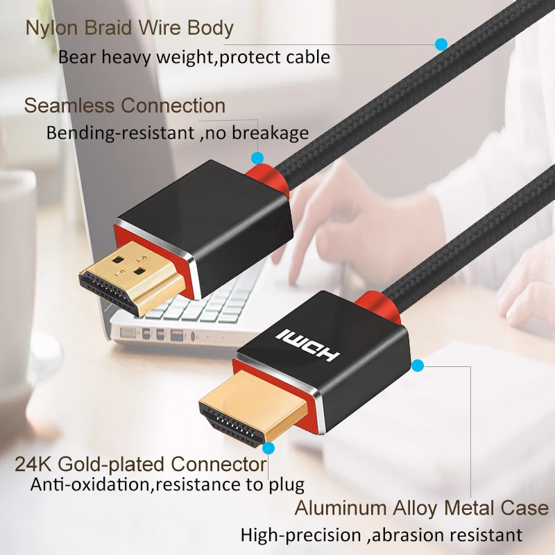 Shuliancable Высокоскоростной 1080P HDMI кабель 1 4 Штекерный позолоченный штекер для Apple TV