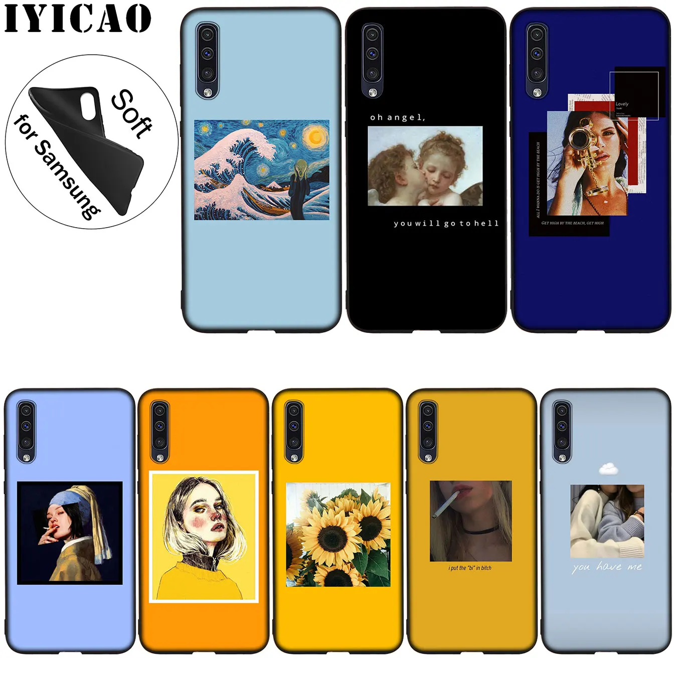 Отличный художественный эстетический мягкий чехол для Samsung Galaxy A70 A60 A50 A40 A30 A20 A10 A50S