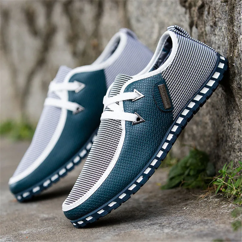 Men's casual Loafers Men Flat Shoes Trainers Lace-up Mocassin Homme Driving Summer Outdoor Footwear Zapatillas Hombre | Обувь