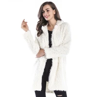 2019 autumn winter women jacket new high end coat elegant lamb wool long sleeved jacket lapel furry ladies long casual outerwear