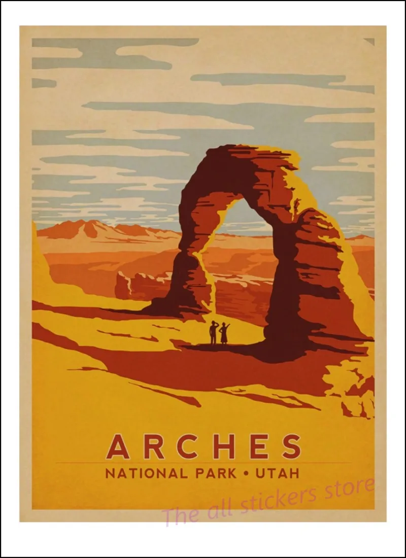 Знаменитых в ретро стиле из крафт бумаги для путешествий постер декоративная