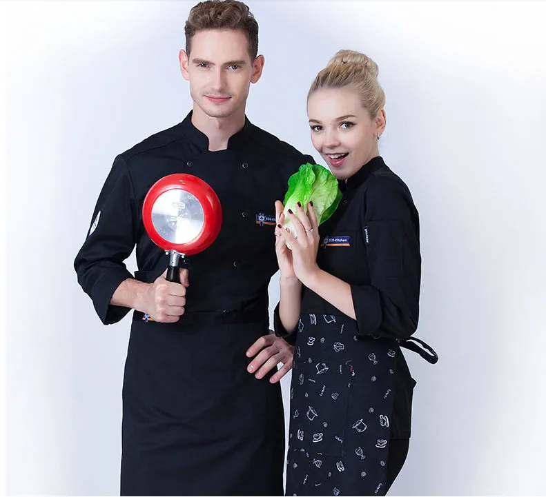 Новинка 2017 женская форма шеф повара с длинным рукавом для ресторана и выпечки