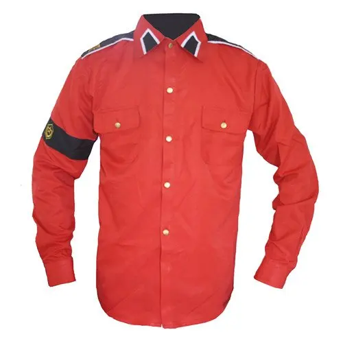 В памяти Майкл Джексон MJ человека в зеркале Вышивка стежок красный CTE рубашка