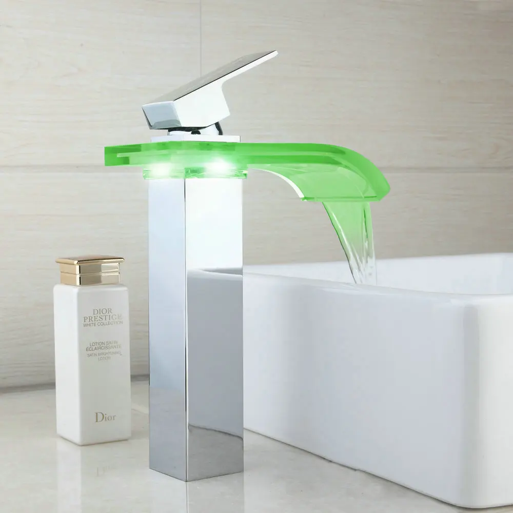 Светодиодный смеситель KEMAIDI для ванной комнаты латунный хромированный