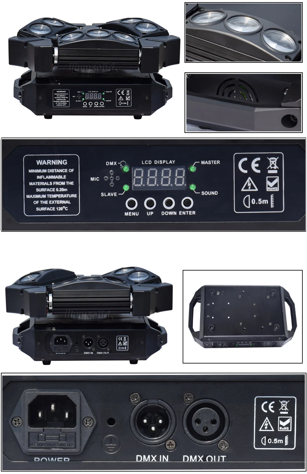Мини-штатив-свет 9x12 w переносное потолочное освещение вечерние свет dmx512 светодиодные диско шар сценическое освещение