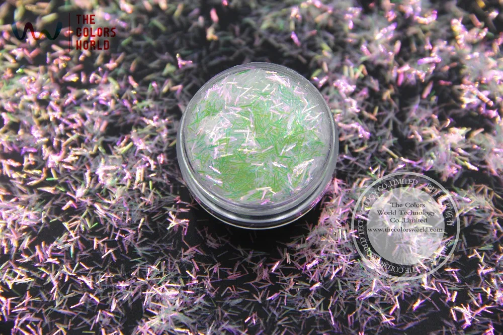 TCR325 белый цвет с переливающимися фиолетовыми и зелеными полосками коротким