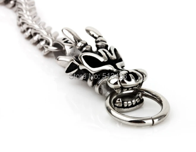 Мужской простой элегантный браслет 9 дюймов Байкерская цепь из нержавеющей стали