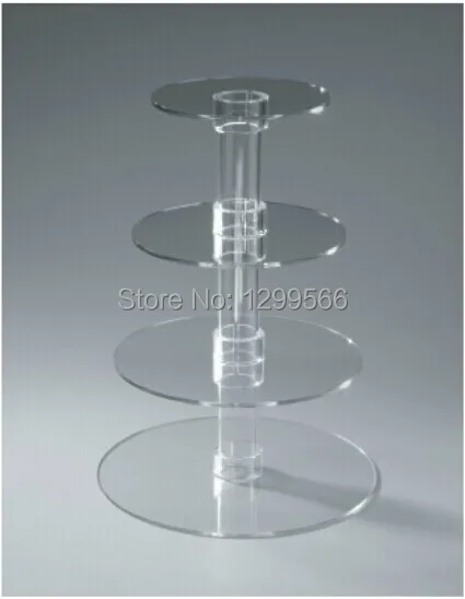 Лидер продаж 4 ярусная прозрачная круглая акриловая витрина для кексов стойка