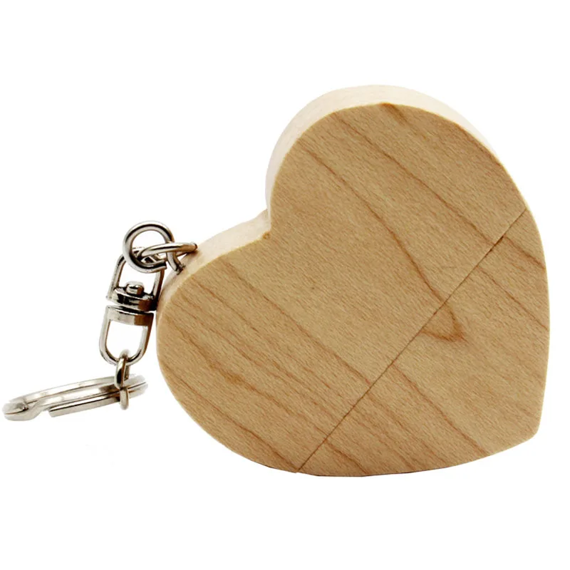 Maple USB Jaster логотип на заказ деревянное сердце USB+ коробка USB флэш-накопитель 64 ГБ 32 ГБ 16 ГБ 8 ГБ usb 2,0 Фотография Свадебные подарки - Цвет: Maple USB