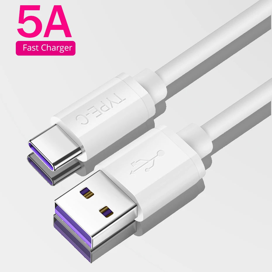 Кабель USB Type C 5A для Huawei P10 P20 Pro кабель 3 1 быстрой зарядки и передачи данных Honor V 10