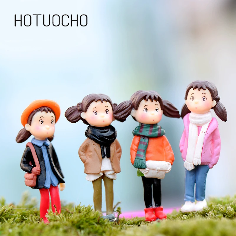 4 шт. зимняя кукла Сяомэй мох микроландшафтная маленькая креативная фигурка Zakka