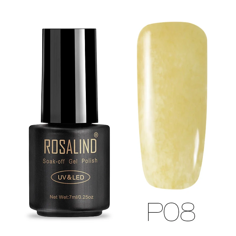 P08 ROSALIND гель 1S 7 мл длительный эффект искусственного меха гель для ногтей замачиваемый УФ светодиодный Гель-лак для нейл-арта 12 цветов для дизайна ногтей - Цвет: P08