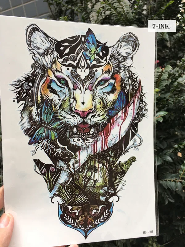 

Waterproof Temporary Tattoo Color tiger forest butterfly tatuajes tattoo Water Transfer fake tattoo flash tattoo for man woman
