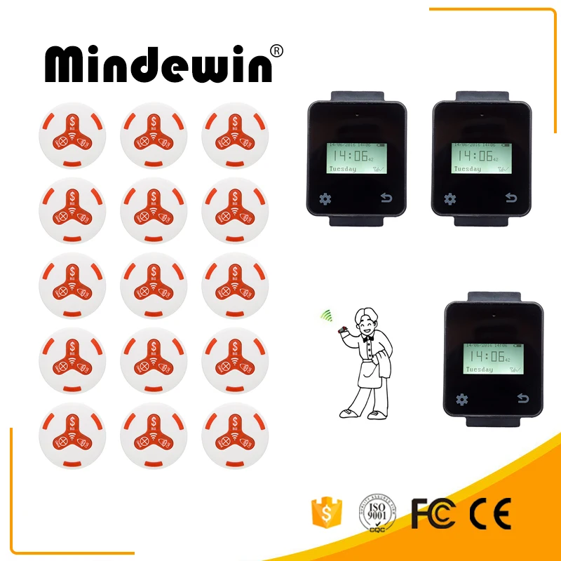 Система беспроводного вызова Mindewin горячая Распродажа для ресторанов и кафе 15