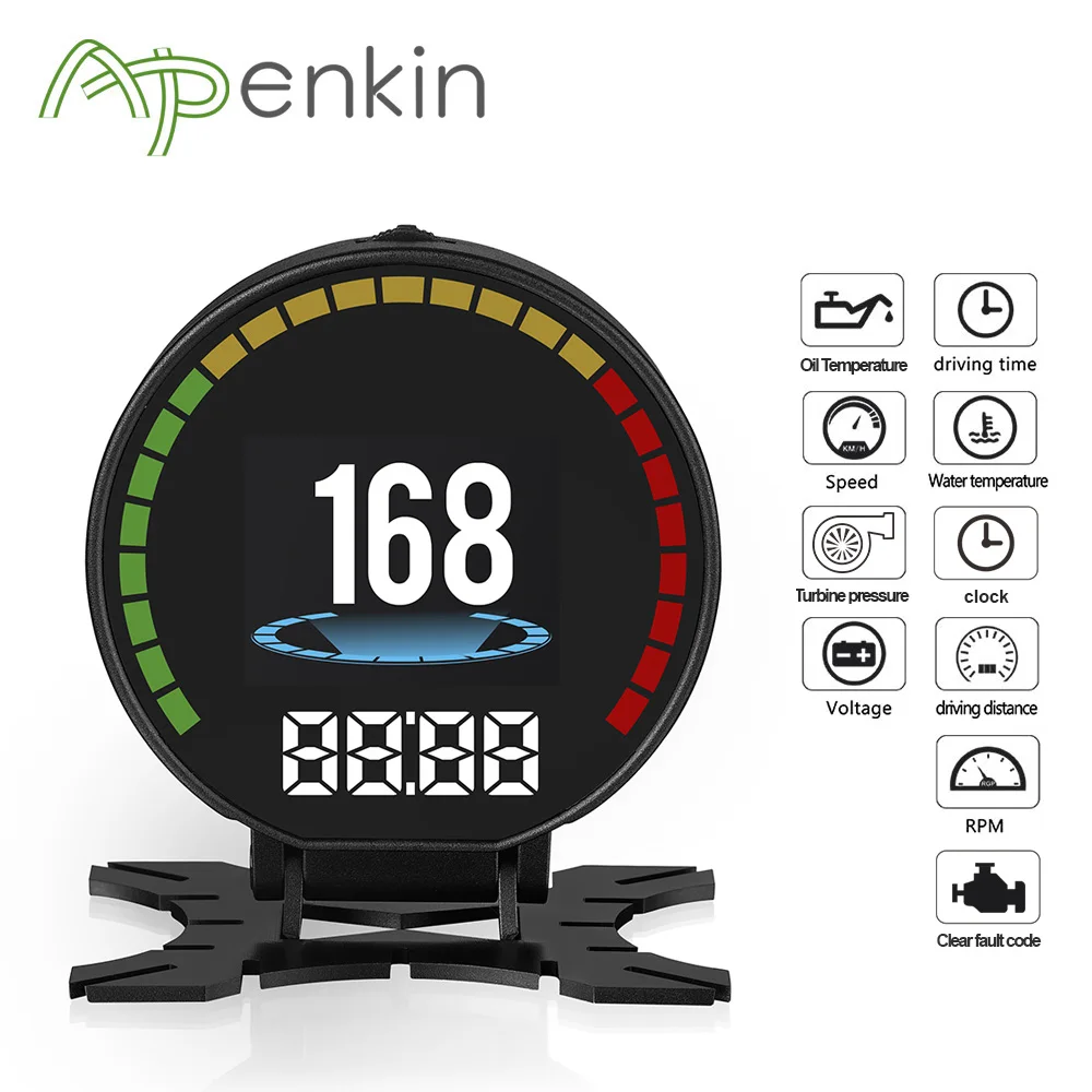 Arpenkin P15 2 84 LCD OBD Hud Дисплей Цифровой автомобиль скорость бортовой компьютер OBD2